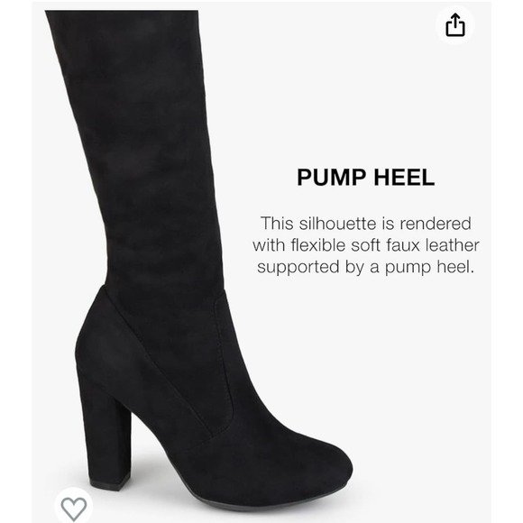 Journee Collection Women's Maya Block Heel Over the Knee Boots Black Size 7 - Picture 7 of 14